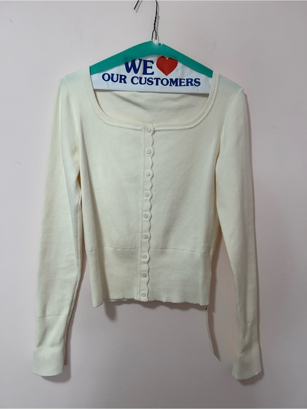 Reformation Aura Cotton Cardigan in Fior Di Latte Size Medium